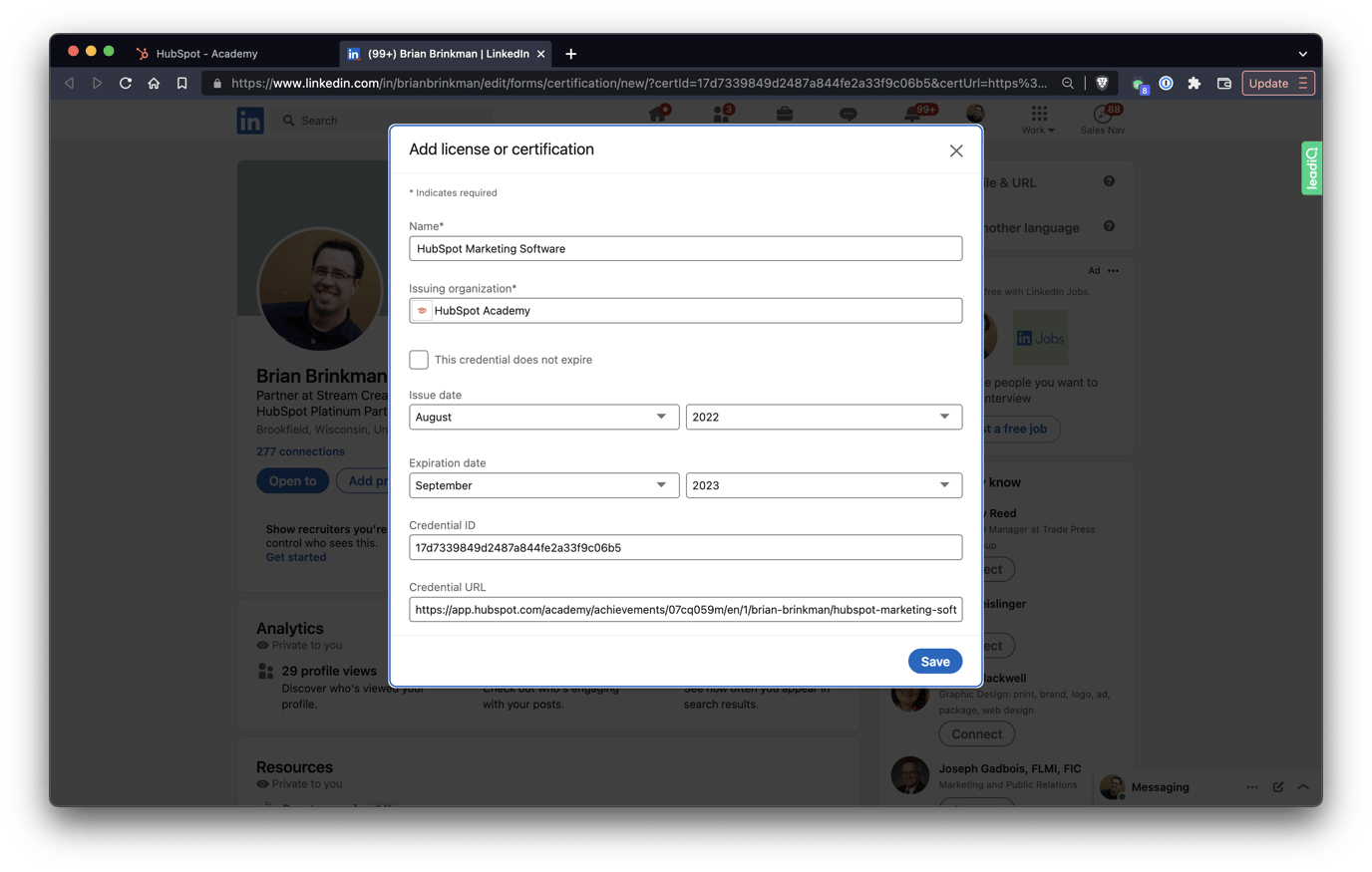 How to add Hubspot Certifications to LinkedIn StepbyStep